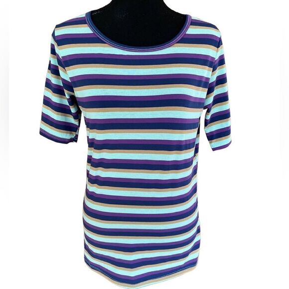 𝅺LuLaRoe Gigi striped tee, size M - Picture 1 of 5